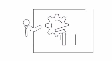 Büyümeyi, stratejiyi ve başarıyı gösteren basit bir iş sunumu taslağı. İş, eğitim veya tasarım projeleri için mükemmel.