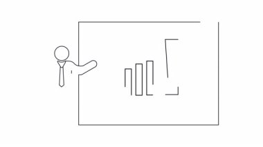 Bir büyüme grafiği ve ünlem işareti gösteren basit bir çizgi çizimi, başarıyı ve potansiyel riskleri vurguluyor.