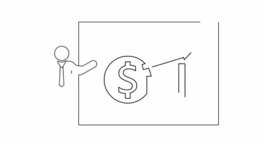 Bir dolar işareti ve yükselen grafikle finansal büyümeyi gösteren bir sunum, iş ve yatırım tartışmaları için ideal. Başarı ve stratejik planlama.