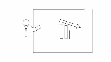 Zamanla ilgili sorunları veya teslim tarihlerini gösteren azalan bir grafik ve saat simgesini gösteren bir iş sunumu.