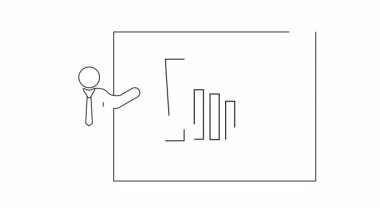 Potansiyel bir sorunu veya uyarıyı işaret eden, ünlem işaretli azalan bir grafiği gösteren bir iş sunumu.