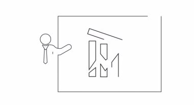 Azalan bir grafiği gösteren bir iş sunumunun canlandırılması, ekonomik krizleri veya iş sorunlarını açıklamak için mükemmel.