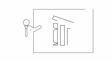 Azalan bir grafiği gösteren bir iş sunumunun basit bir tasviri, iş veya ekonomik kavramlar için idealdir.