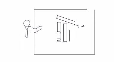 Grafik ve onay simgesi olan animasyon iş sunumu. Pozitif eğilimleri ve başarılı stratejileri göstermek için mükemmel.