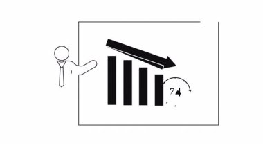 Satışların azaldığını gösteren bir sunum, sunucu ve 24 saatlik bir eğilim göstergesi. İş analizi ve finansal tartışmalar için mükemmel..