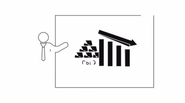 Düşen altın fiyatları, iş ve finans içeriği için uygun bir iş sunumunu gösteren basit bir illüstrasyon.