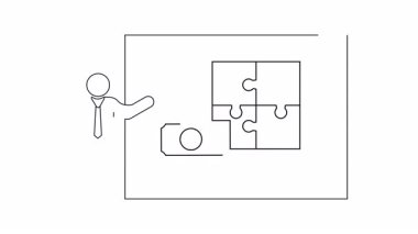 Para, bulmaca ve çözümlerin sergilendiği bir iş sunumu, strateji ve finansal planlama kavramlarının resmedilmesi için idealdir.
