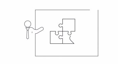 Bulmaca parçaları ve bir kalple takım çalışmasını ve işbirliğini gösteren bir sunum, bağlantıyı ve ortak hedefleri sembolize ediyor.