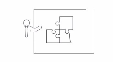 İş stratejisi ve güvenliği temsil eden bir yapbozun bir kalkan tarafından korunduğunu gösteren bir sunum.