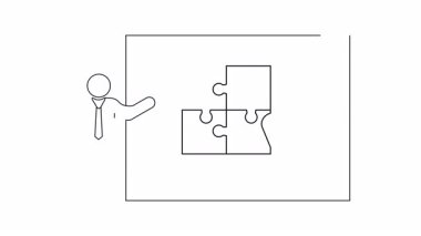 Bir bulmaca metaforu yoluyla stratejik konum çözümlerini gösteren bir sunum, takım çalışmasını ve iş zekasını vurguluyor.