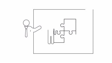 Çözümü göstermek için bulmaca parçaları kullanan bir ekip olarak sorunları nasıl çözeceğini açıklayan bir sunum.