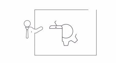 Uygulama geliştirmeyi temsil eden bir cep telefonu ve dişli simgesini gösteren bir ekranın yanında duran sunucunun basit bir çizgi çizimi.