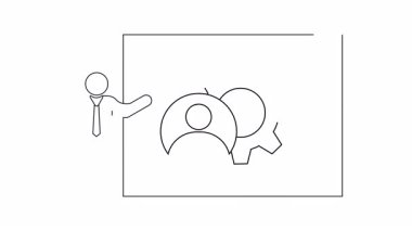 Basit bir iş sunumu çizimi, vurgulama stratejisi, yönetim ve takım çalışması kavramları. İş ve eğitim içeriği için ideal.