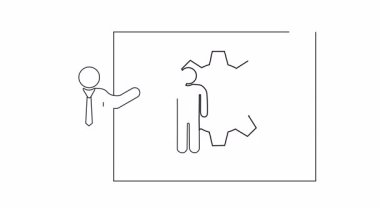 Vitesli ve insanlı bir iş sunumunun basit bir tasviri. İş, teknoloji ve eğitim içeriği için ideal.