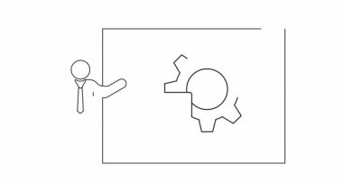 Veri yönetimi ve teknik ayarlar hakkında sunum yapan kişiyi ekranda bir dizin ve dişli simgesi ile gösteren bir sunum.