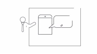 Mobil teknoloji ve el sıkışma ikonunun yer aldığı bir iş sunumu, dijital çağdaki anlaşmaları ve ortaklıkları simgeliyor.