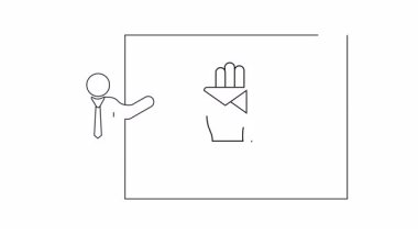 E-posta pazarlama stratejisi üzerine bir iş sunumunun basit bir tasviri, sunumlar, bilgi grafikleri ve eğitim materyalleri için ideal.