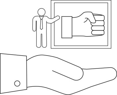 El hareketlerini tasvir eden ilülasyon, iş ve sosyal temalar için uygun bir iş sunum kavramının yanı sıra destek ve gücü sembolize eder..