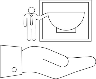 Bir el, yenilik ve hijyeni sembolize ederek, sunucunun özelliklerini sergilediği akıllı bir tuvalet kavramını sunar..