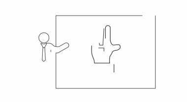 El güvenliği üzerine bir sunum, görsel olarak sunucu ve uyarı sembollü bir elin diyagramı ile tasvir edilmiştir..