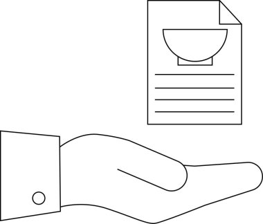 Bir el, yemek hazırlama veya yemek pişirme talimatları öneren bir tarif veya yemek rehberi sunar, yemek blogları veya tarif paylaşımı için idealdir.