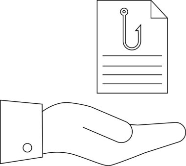 Kanca sembollü bir el, dolandırıcılığı, dolandırıcılığı ya da iş ve teknolojide aldatıcı uygulamaları temsil ediyor..