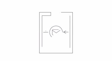 E- posta simgesi olan basit bir pano animasyonu. İletişim hakkındaki sunumlar, web siteleri veya sosyal medya paylaşımları için harika.