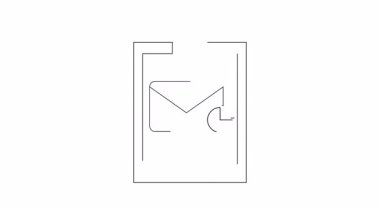 E- posta bildirim simgesi olan bir panonun döngü animasyonu. E- posta yönetimi veya görev anımsatıcılarını göstermek için mükemmel.