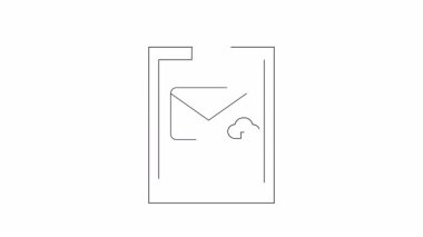 E- posta bulutu pano simge canlandırma döngüsü. Kusursuz döngü canlandırması.