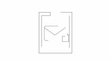 E- posta simgesi ve belgesi olan basit bir pano animasyonu. E-posta pazarlama ya da iş sunumları için mükemmel.