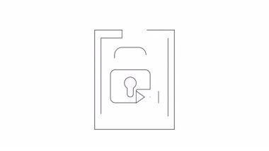 Bir pano üzerindeki asma kilit ve zarfın canlandırılmış simgesi, güvenli e-posta iletişimi ve veri korumasını simgeliyor.