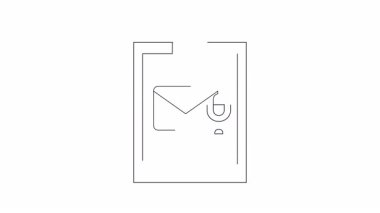 İletişim, bilgi ve teknolojiyi basit bir satır sanatı tarzında temsil eden bir sesli mesaj simgesi.