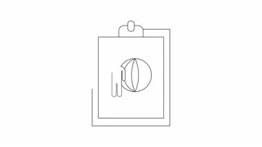 Küresel bir iş raporunun panodaki canlandırılmış simgesi. Sunumlar, web siteleri ve eğitim videoları için mükemmel.