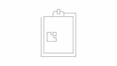 Bir bulmaca ve silindir ile basit bir çizgi çizimi, problem çözmeyi ve stratejik planlamayı sembolize ediyor. İş ve eğitim içeriği için ideal.