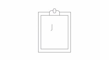 Telefon ve kullanıcı simgesi olan bir panonun basit bir çizgisi çizimi. Temiz ve minimalist tasarım.