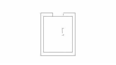 Uyarı işareti gösteren akıllı telefonlu basit bir pano çizgisi animasyonu. Uyarı, bildirim veya önemli iletiler için mükemmel.