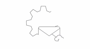 Teçhizat, zarf ve bulut indirme simgesiyle otomatik e- posta konsepti. Otomatik e- posta süreçlerini ve bulut tabanlı e- posta yönetimini görüntüler.