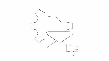 Bir dişli, zarf ve başparmak aşağı simge içeren, teknik zorlukları göstermek için ideal, e-posta yapılandırma sorunlarının sembolik bir temsili.