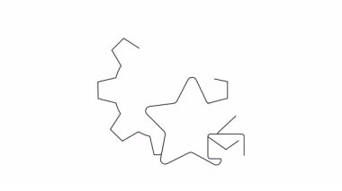 Bir dişli, yıldız ve e-posta sembolü, ayarları, favorileri ve iletişimi temsil eden animasyon simgesi. Teknoloji, iş ya da tasarım projeleri için mükemmel.