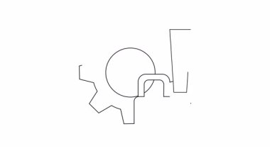 Canlandırılmış teçhizat ve kilit simgesi, güvenli teknoloji ve ayarları sembolize ediyor. Güvenlik, ayarlar ve teknolojiyle ilgili içerik için ideal.