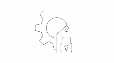 Sistemi ve verileri korumadaki önemini vurgulayan, bir dişli ve asma kilit içeren güvenlik mekanizmasının ayrıntılı bir açıklaması.