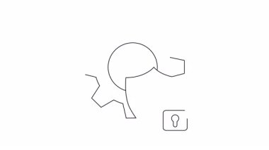 Güvenlik sistemi yapılandırma ve koruma mekanizmalarını sembolize eden bir teçhizat, kalkan ve kilidin resimsel temsili.