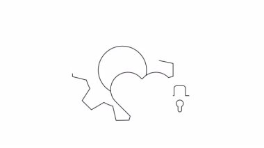 Kalp, dişli ve kilit içeren animasyon ikonu, güvenli aşkı, teknolojiyi ve korumayı sembolize ediyor. Mahremiyet, güvenlik ve duygusal refahı göstermek için mükemmel..