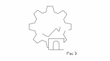 Altın külçeleri, bir ev ve bir teçhizatın yer aldığı, zenginlik, mülk ve sanayi süreçlerini gösteren, altın endüstrisinin sembolik bir temsili..