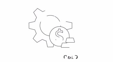 Altın endüstrisinin, viteslerin, dolar işaretlerinin ve altın külçelerin yer aldığı, zenginliği, üretimi ve finansal yönleri gösteren sembolik bir temsili.
