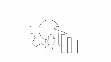 Ses işleme otomasyonunun görsel temsili, bir dişli simgesi, mikrofon ve ses düzeyleri, ses optimizasyonunu ve otomatikleştirilmiş iş akışını sembolize eden.