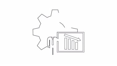 Arkaplanda bir dişli ile performansın azaldığını gösteren bir sunum, operasyonel güçlükleri ve stratejik ayarlamalara duyulan ihtiyacı sembolize ediyor.