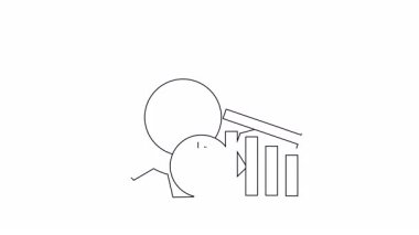 Bir vites, dolar işareti ve azalan grafiği gösteren animasyon, azalan üretim maliyetlerini ve potansiyel ekonomik zorlukları sembolize ediyor.