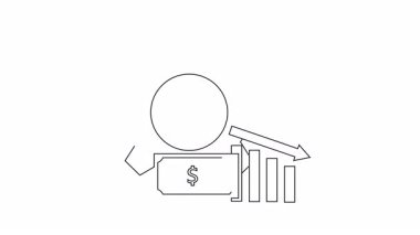 Ekonomik büyümenin ve düşüşün görsel bir temsili, vitesler, para ve çubuk grafiklerle finansal trendlerin sergilenmesi. İş döngülerini resmetmek için mükemmel.