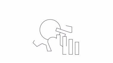 Bir dişli, konum iğnesi ve grafik içeren animasyon simgesi, iş ve teknoloji içeriği için idealdir. Temiz ve basit tasarım.